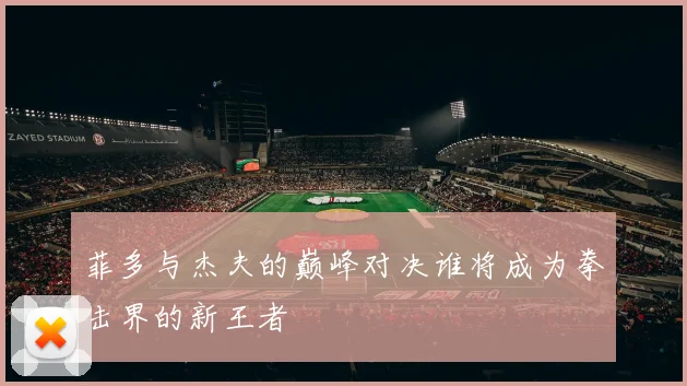 菲多与杰夫的巅峰对决谁将成为拳击界的新王者